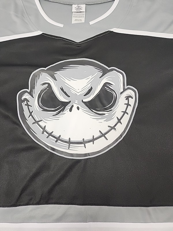 New Jack Skellington Hockey Jersey Disney Embroidered Back Graphic Print Front gallery