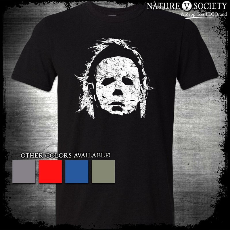 Michael Myers Retro Mask Shirt Distressed Halloween Scary Movie Shirts Friday 13
