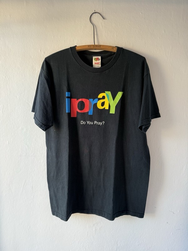 Vintage Y2K IPray Do You Pray Men’s Large Christian Jesus Ebay Parody T Shirt