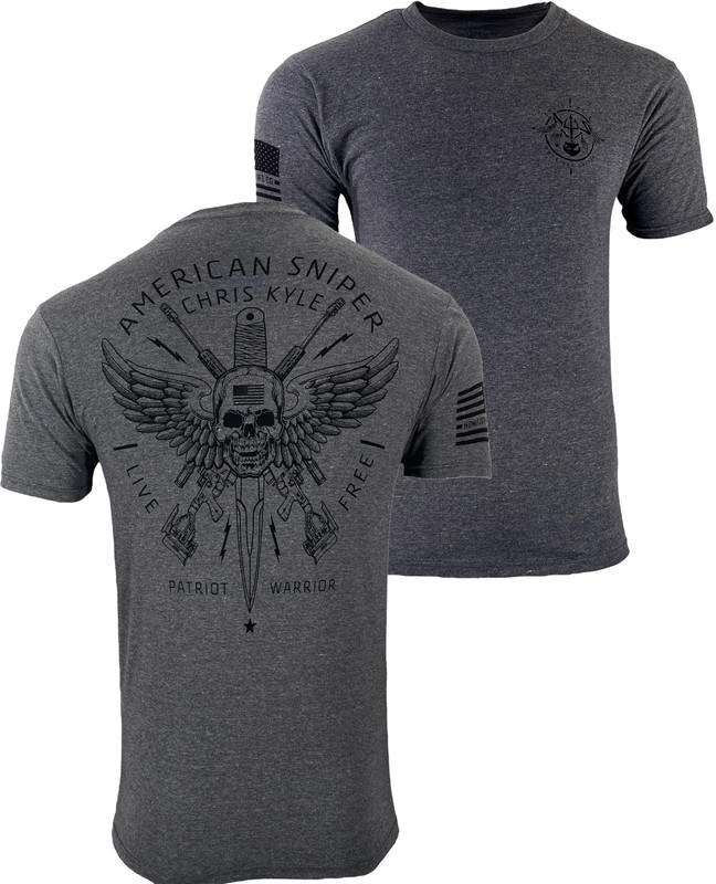 Howitzer Style Men’s T-Shirt CHRIS KYLE CIRCLE SHIELD Military Grunt MFG