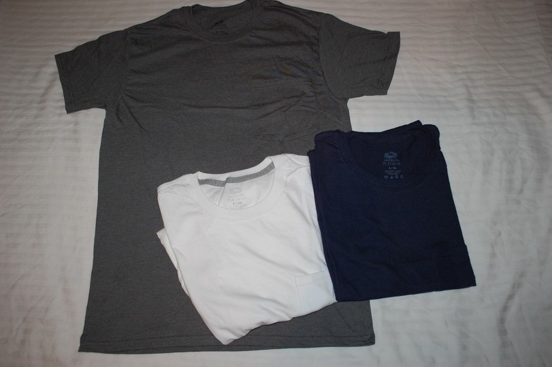 Mens 3 LOT S/S TEE SHIRT Solid Colors NAVY BLUE, DARK GRAY, WHITE Size S 34-36