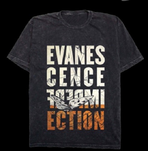 EVANESCENCE AMY LEE Imperfection tee MINERAL WASH T-SHIRT NEW! OFFICIAL MERCHAN