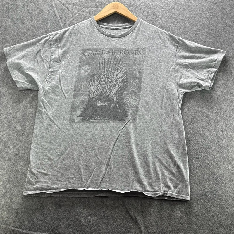 Game Of Thrones Shirt Mens L Gray Iron Throne Graphic Tee Crewneck Cotton Blend gallery