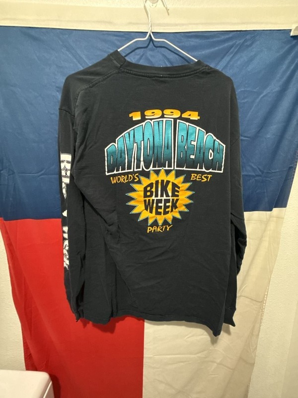 Vintage 1994 Daytona Beach Bike Week Long Sleeve Skull Tee gallery