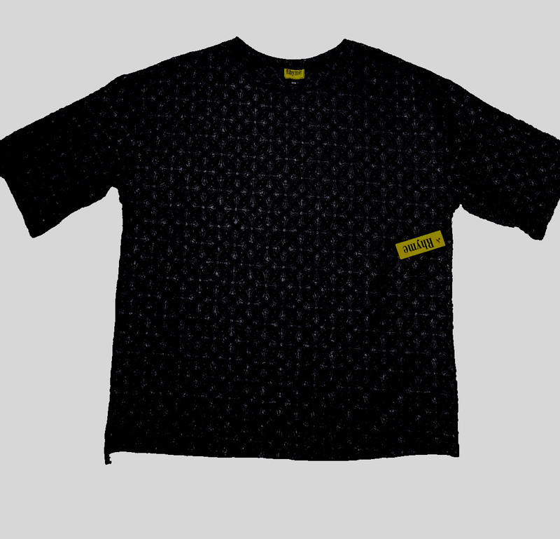 RHYME Sz M Crew Neck Texture All-Over Pattern Men’s Black T-shirt