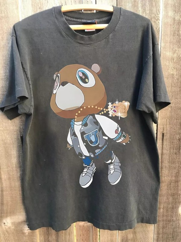 Kanye West Graduation Dropout Bear Charcoal Unisex T- shirt Reprint S-5XL