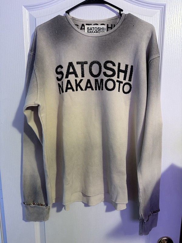 Satoshi Nakamoto Logo Thermal With studs White Size XXL