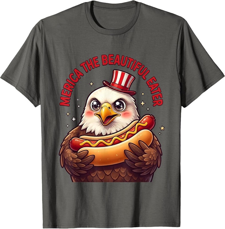 Merica The Beautiful Eater Funny Fourth of July Unisex T-Shirt gallery