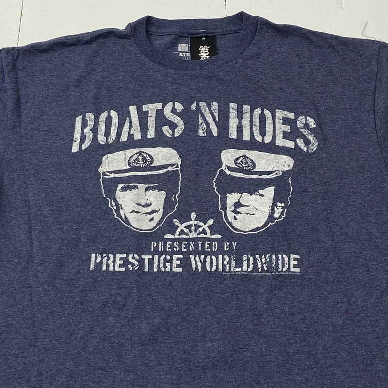 Step Brothers Blue Short Sleeve T-Shirt Boats & Hoes Adult Size L NEW Prestige W gallery