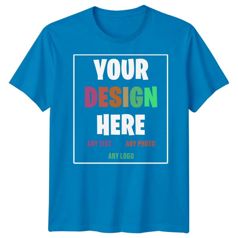 Personalised Custom Mens T-Shirt Your Text Photo Logo Design Upload