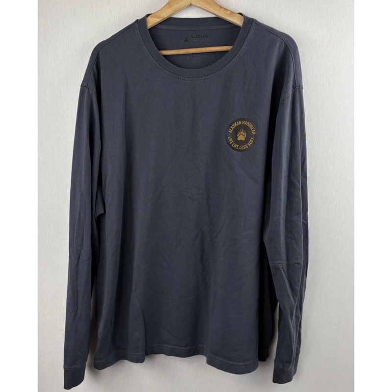 Alaskan Hardgear T-Shirt Mens 2XL Gray Long Sleeve Duluth Trading Co Graphic