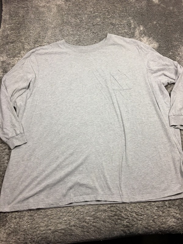 King Size Shirt Mens Size 7XL Big Gray Long Sleeve Cotton
