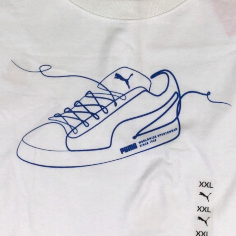 Puma Logo White/Cobalt Glaze Lace Up Short Sleeve T-Shirt 681960 02 Men's 2XL gallery
