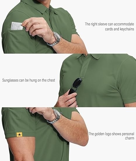 Mens Tactical Polo T-Shirt Quick Dry Combat Short Sleeve Team Work Casual Shirt gallery
