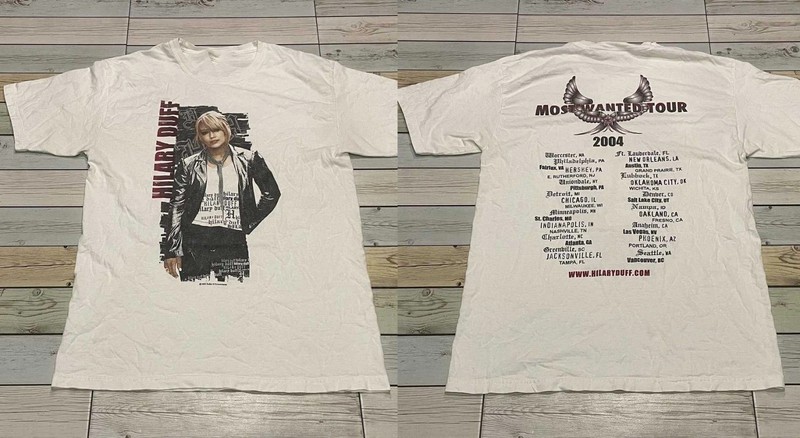 VTG 2004 Hilary Duff Most Wanted Tour 2-Sided T-Shirt S-4XL