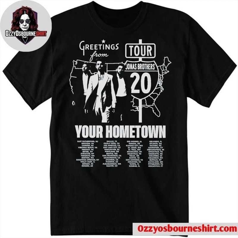 2025 Greetings From Your Hometown Reprint Tour Graphic T-Shirt Black SBESTSELLER