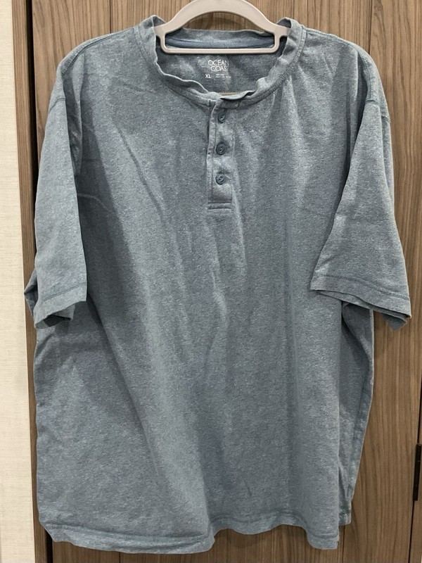 Ocean + Coast Green Mens Short Sleeve Button Neck Tee Shirt Size XL