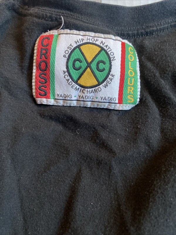 Vintage Cross Colours PEACE Stop-D the Violence Hip Hop Nation Men's L Rap Tee gallery