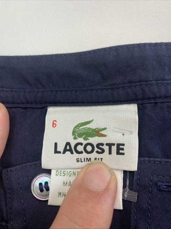Lacoste Henley Neck Cut And Sew Waffle Linen Blend Long Sleeve 6 Navy Blue gallery