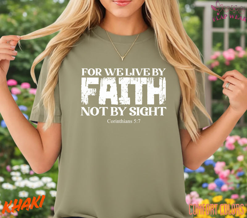 Unisex For We Live By Faith T-Shirt, Men T shirt,Women T shirt Gift ReligionTop gallery