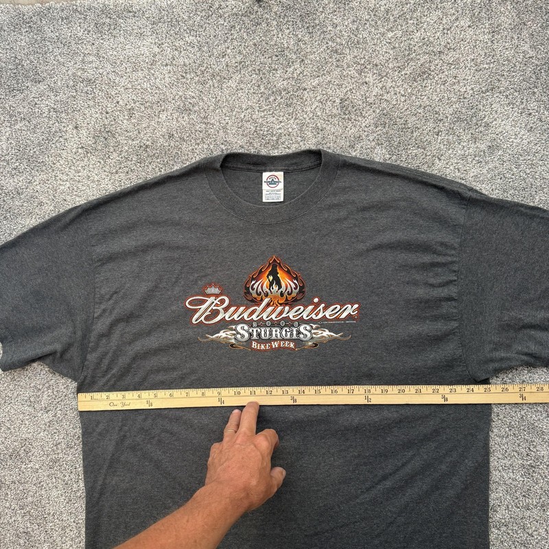 Budweiser Sturgis Bike Week Shirt Mens 2XL Gray Delta Magnum Weight Biker Tee gallery