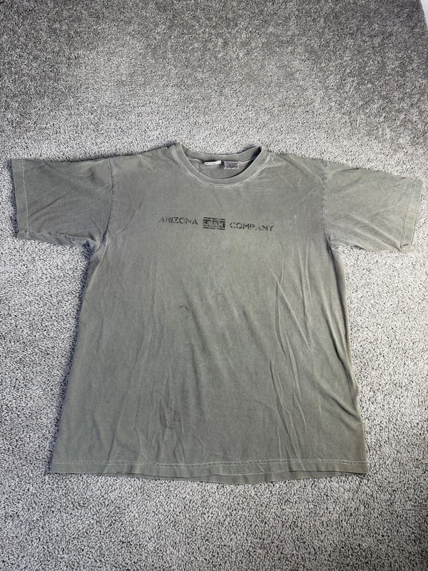 Vintage Arizona Jean Company Shirt Mens M Green Logo Graphic Made In USA 90s