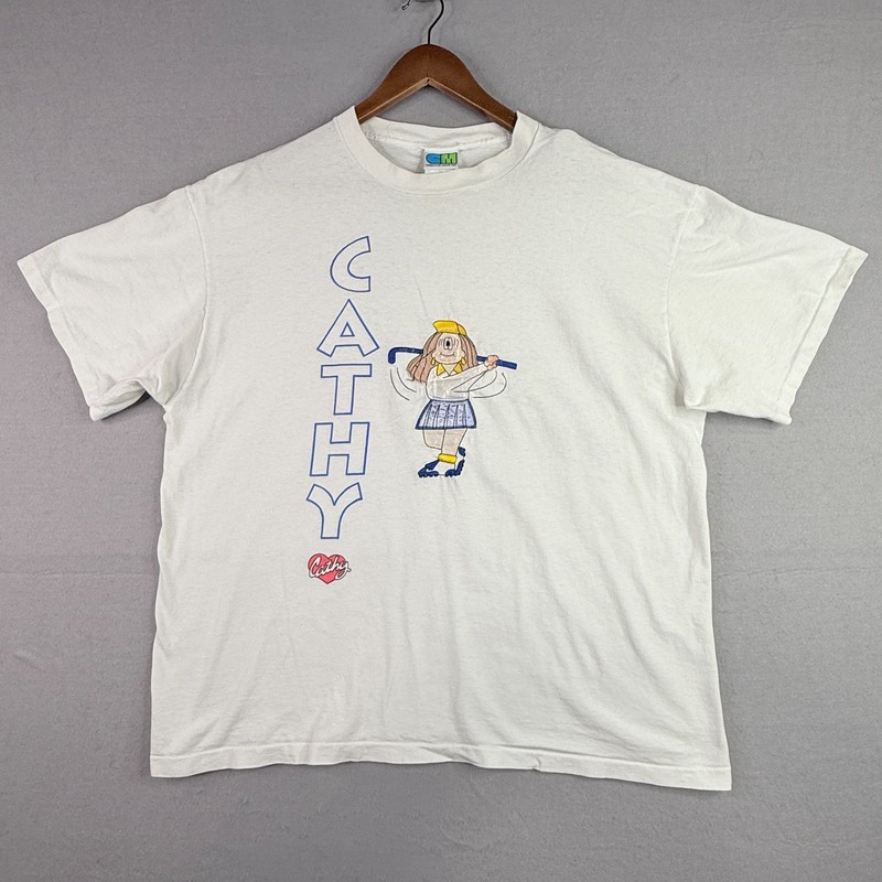 Vintage Cathy Guisewite Shirt Adult XL White Cartoon Comic Strip Single Stitch
