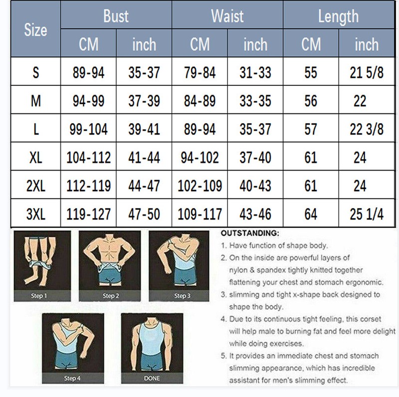 Men Slimming Body Shaper Shirt Chest Belly Tummy Control Vest Compression Tanks gallery