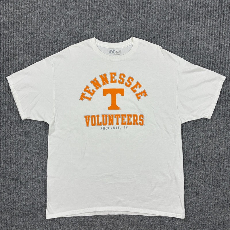 Tennessee Volunteers T Shirt XL NCAA College Football White Russell Athletic