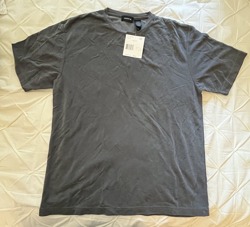 Claiborne Men’s Shirt Medium Crewneck MERU1009 Dark Gray NWT R-Essentials