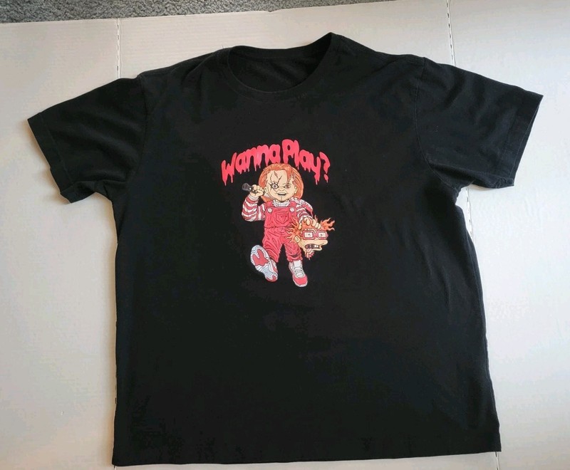 Halloween Wanna Play CHUCKIE TEE Shirt 2XL Runs Small More Like LG XL