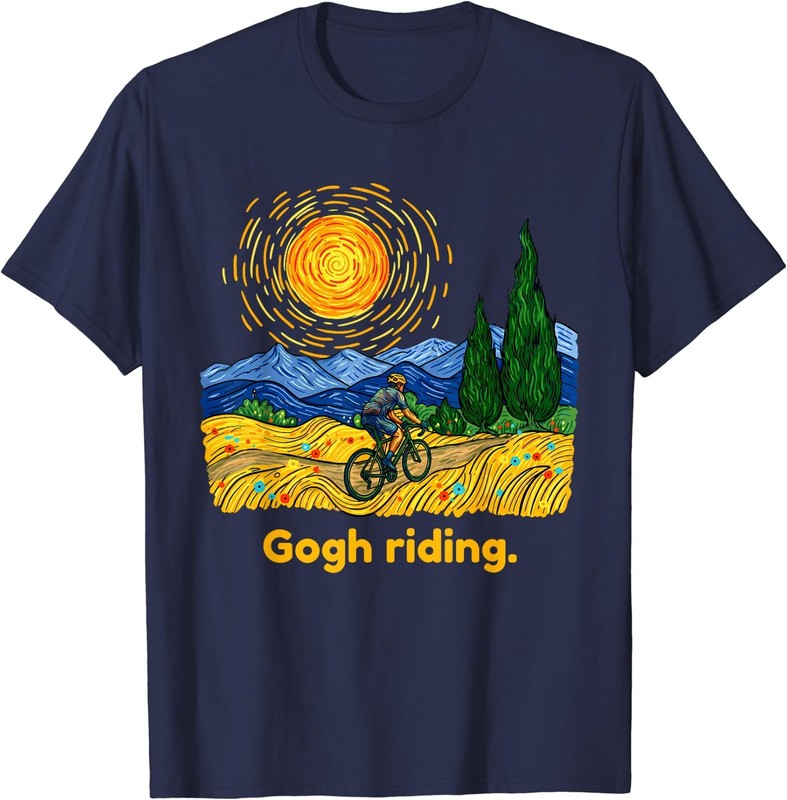 Gogh Riding Funny Cycling Van Gogh Art Bike T-Shirt