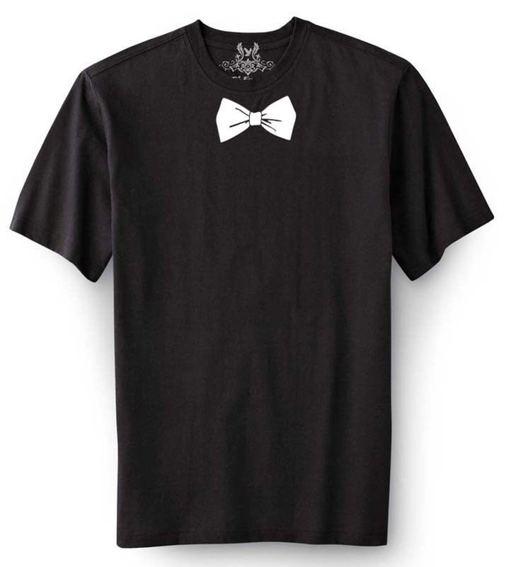 NW MEN’S PRINTED NECKTIE “BOW TIE” FUNNY HIPSTER T-SHIRT S M L XL 2XL 3X 4XL 5XL