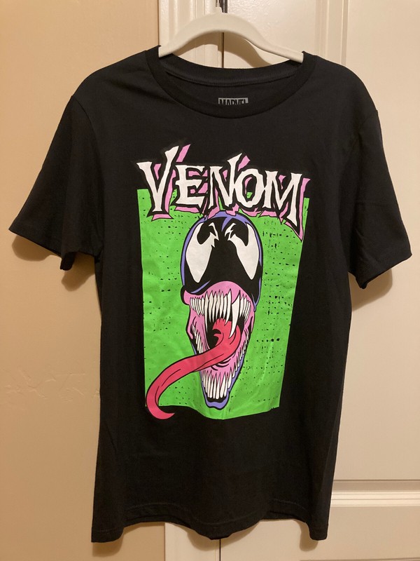 Marvel Venom T Shirt Mens Small Black Graphic Tee Spider Man Villain Comics