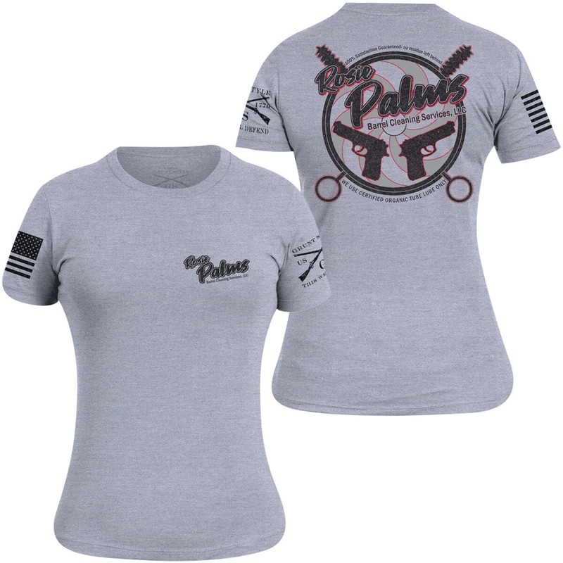 Grunt Style Rosie Palms Barrel Cleaning Service T-Shirt – Small – Light Gray