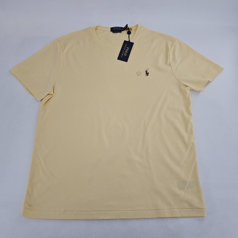 Polo Ralph Lauren Custom Slim Fit Soft T-shirt Pony Logo Mens LARGE L Yellow NEW gallery