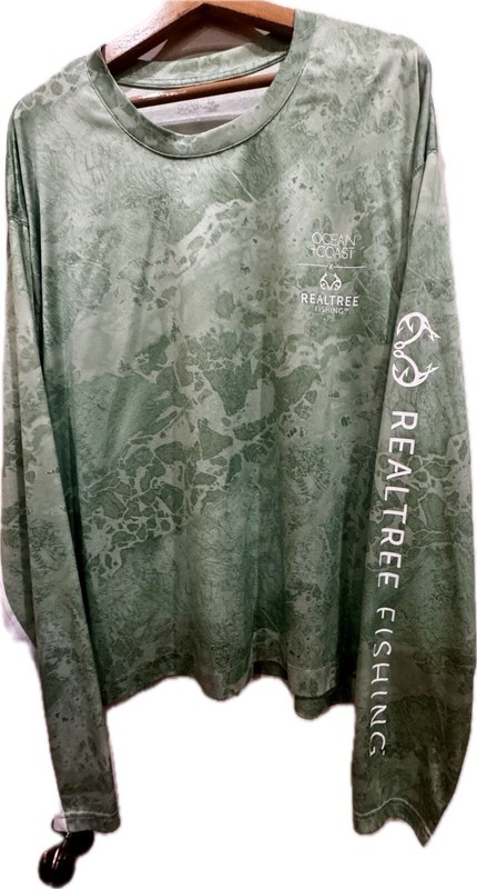 Ocean Coast + Realtree Men's Fishing Long Sleeve Shirt Green Size 3XL - Nice