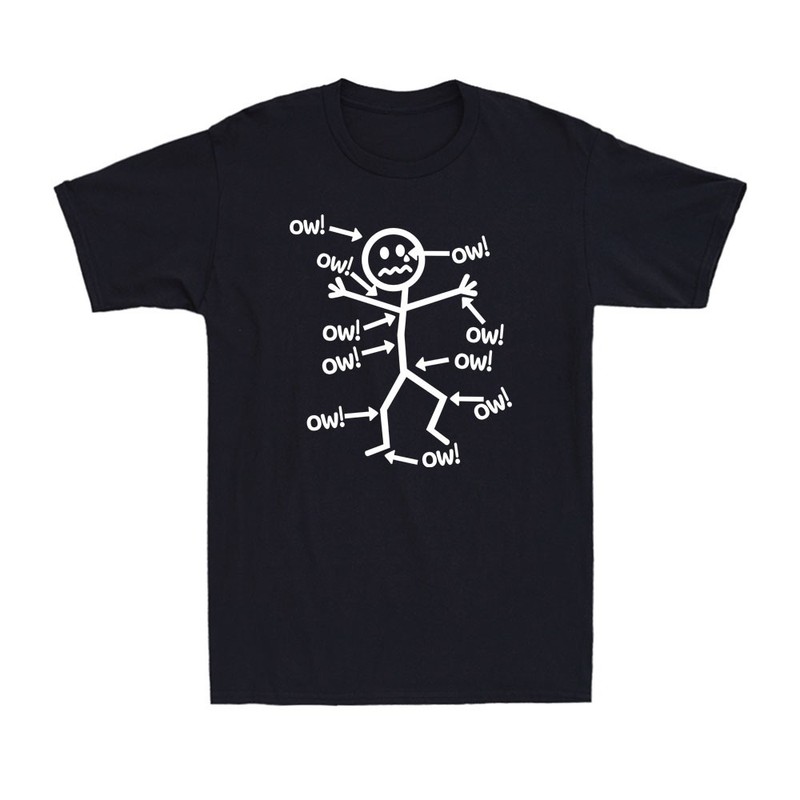 Ow Ow Ow Ow Ow Ow Ow Character Funny Matchstick Saying Gift Quote Men’s T-Shirt