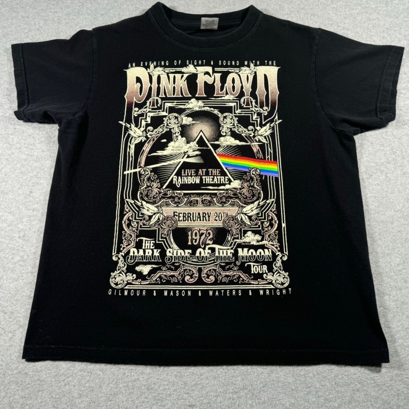 Pink Floyd Shirt Adult Small Black Live at the Rainbow English Rock Band Music
