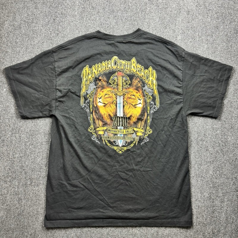 Delta 2010 Panama City Beach Motorcycle Rally Biker T-shirt Men XL Black