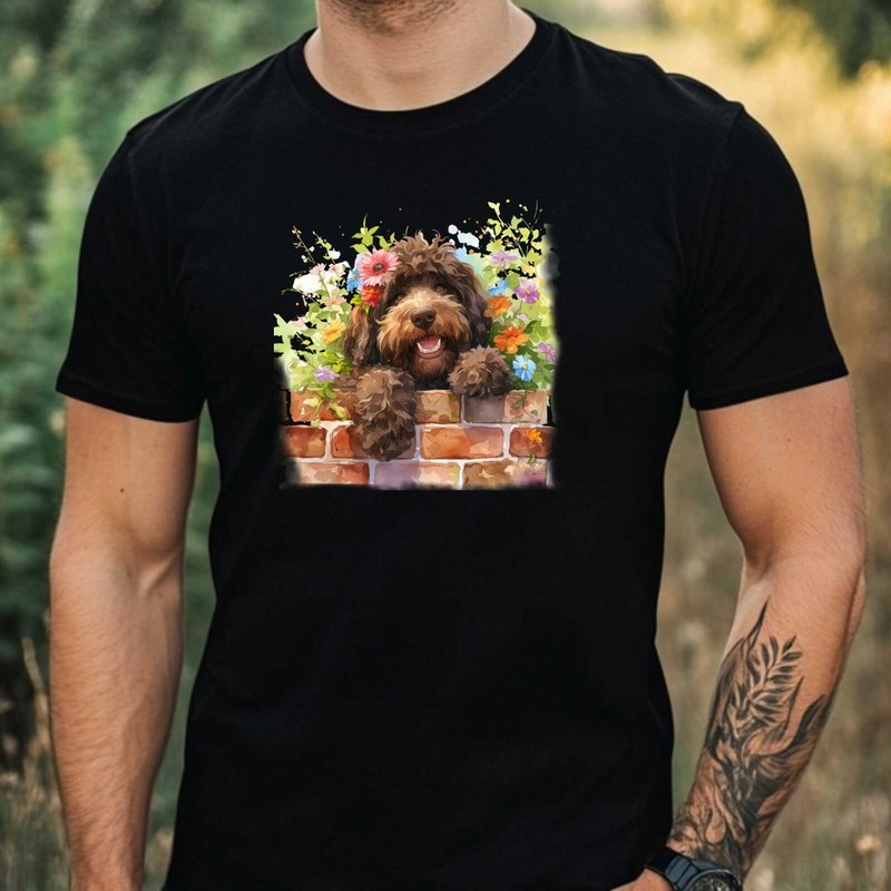 Mens Cute Dog Print Cotton T-Shirt Size XS to 5XL