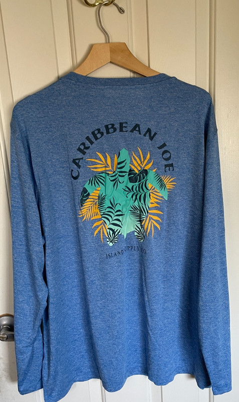 NEW Men Caribbean Joe Long Sleeve Sun Protection Tee Water NWT XL UPF Sea Turtle gallery