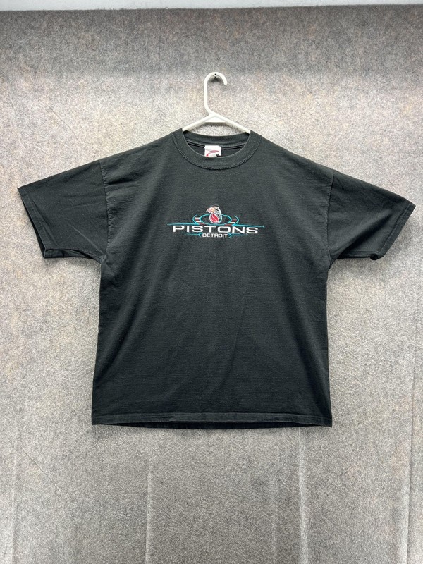 Vintage Detroit Pistons Shirt Mens Large Black NBA Basketball Cadre Athletic 90s