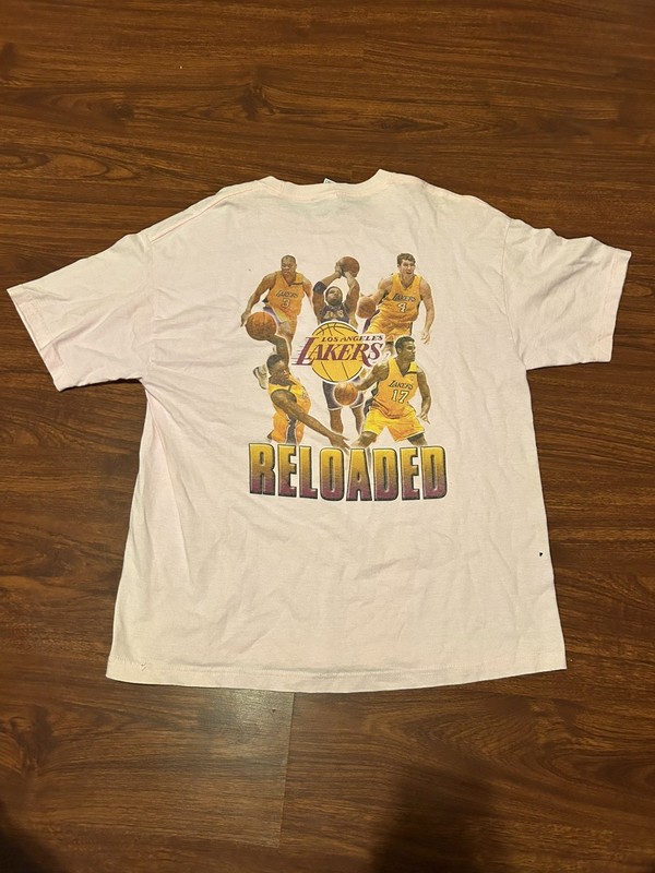 Vintage 2004 Shaq Mad Kobe Lakers Rap T Shirt Size XL NBA Finals Playoff Rap Tee gallery