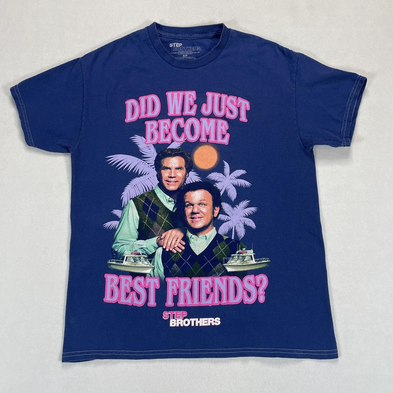 Step Brothers Shirt Mens Small Blue Did We Just Become Best Friends Graphic Tee