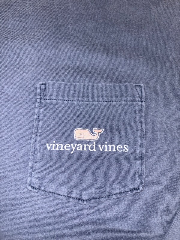 Vineyard Vines Long Sleeve Graphic Print Pocket T Shirt XS Blue Cotton gallery