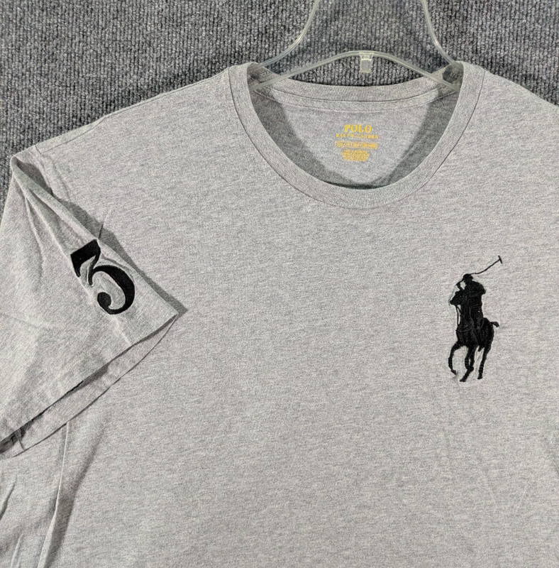 Polo Ralph Lauren Mens 2XB Big Pony Gray T-Shirt Short Sleeve Crew Neck gallery