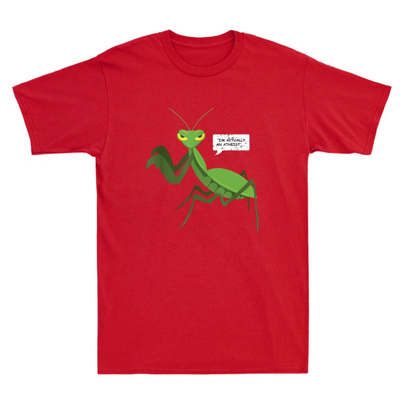 Atheist Praying Mantis Bug Religion Funny Saying Vintage Men’s T-Shirt Gift Tee