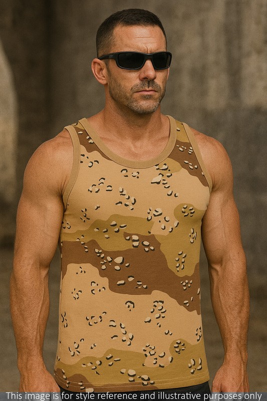 Army Military US American Sleeveless Olive Camo Urban Camouflage Cotton Vest Top gallery