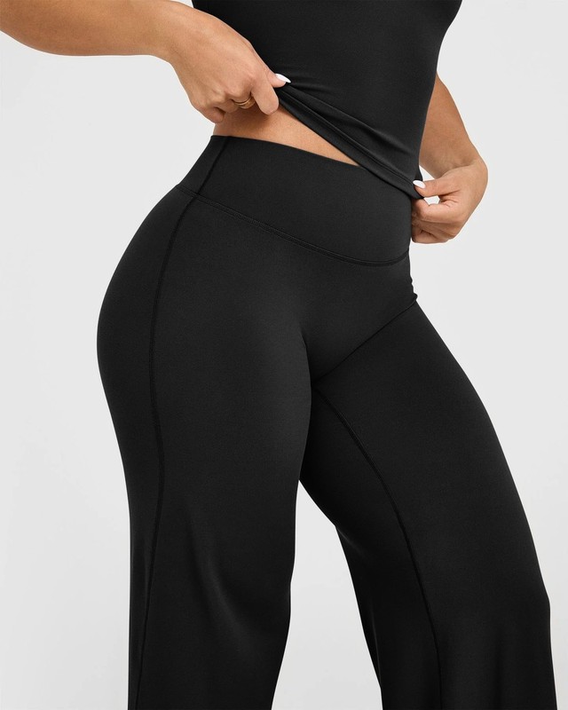 Yoga Pants Women High Waist Stretch Casual Soft Straight Leg Bottoms Black Long gallery
